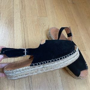 ALOHAS Suede leather platform espadrille sandals